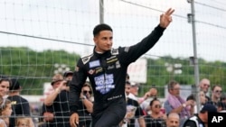 Foto Achiv: Ernie Francis Jr. anvan yon kous oto SRX, Samdi 17 Jiye 2021 nan Nashville, Tennessee. Misye pral kondwi nan konpetisyon Indy Lights. 