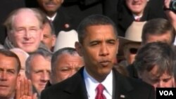 President Obama taking the oath of office