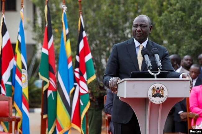 Kenya's President-elect William Ruto speaks after the Supreme Court upheld his win in Nairobi, Sept. 5, 2022.