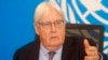 FILE - U.N. humanitarian chief Martin Griffiths speaks at a news conference in Mogadishu, Somalia, Sept 5, 2022. He said July 21, 2023, that Russia's exit from the Black Sea grain deal had put millions at risk of hunger or starvation.