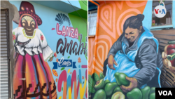 El barrio boliviano de Chualluma atrae la atención porque sus colores y representación de la cultura andina.