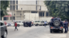 Contingente das forças policiais angolanas. Largo do Kinaxixi, Luanda. 25 de Agosto, Angola