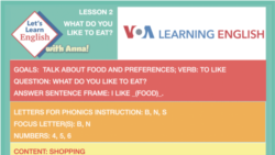 LLE-A Lesson Plan - Lesson 2: What Do You Like to Eat?