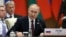 Russian President Vladimir Putin delivers a speech during an extended-format meeting of heads of the Shanghai Cooperation Organization (SCO) member states at a summit in Samarkand, Uzbekistan, Sept. 16, 2022. (Sputnik via Reuters)