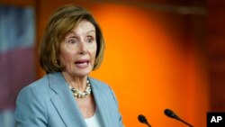 FILE - House Speaker Nancy Pelosi of Calif., speaks at her weekly news conference on Capitol Hill, Sept. 14, 2022.