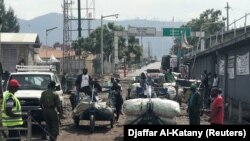 FILE: Photo of border post between Rwanda and Congo in Goma, Democratic Republic of Congo November 20, 2020. 