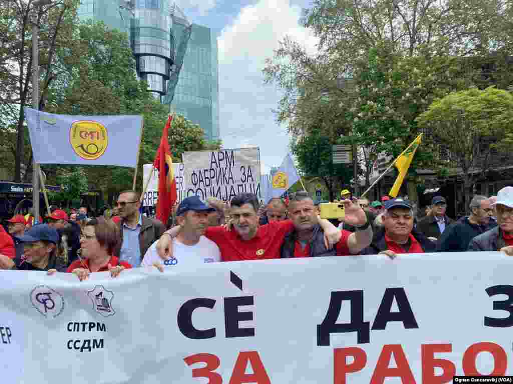 Union rallies in Skopje, North Macedonia at 1st of May, Labor day