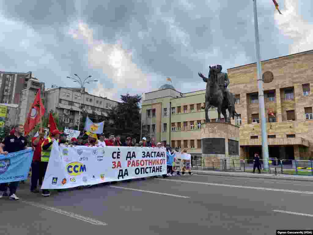 Union rallies in Skopje, North Macedonia at 1st of May, Labor day