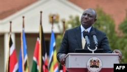 FILE: Kenyan President elect, William Ruto gives a press conference at his official residence following a Supreme Court of Kenya ruling on the contested outcome of Kenya's presidential election, Nairobi, on September 5, 2022. The Kenya election may have been a target.