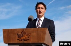 Canada's Prime Minister Justin Trudeau speaks a day after multiple people in the province of Saskatchewan were killed and injured in a stabbing spree, in Ottawa, Ontario, Canada, Sept. 5, 2022.