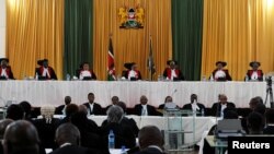 Kenya's Supreme Court Chief Justice Martha Koome presides to deliver the ruling on a petition seeking to invalidate the outcome of the recent presidential election, at the Supreme Court in Nairobi, Sept. 5, 2022.