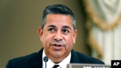 FILE - Sen. Ben Ray Lujan, D-N.M., speaks during a Senate Commerce, Science and Transportation subcommittee meeting, Sept. 30, 2021, on Capitol Hill in Washington.