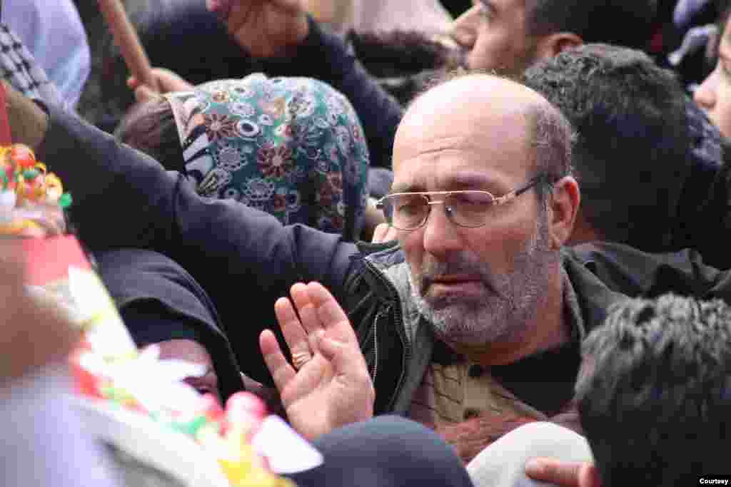 A funeral service for 12 members of the Syrian Democratic Forces (SDF) was held in al-Qamishli on Wednesday. 