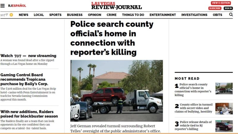 After Reporter Killed, Las Vegas Police Search County Official's Home