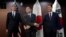 US Special Representative for North Korea, Sung Kim (L), Japan Director-General for Asian and Oceanian Affairs Bureau, Takehiro Funakosh (C), and South Korea's Special Representative for Korean Peninsula Peace & Security Affairs, Kim Gunn in Tokyo, Sept. 7, 2022.