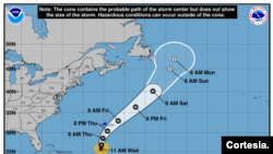 Se pronostica que Earl se convertirá en un gran huracán a finales de esta semana. Foto: Centro Nacional de Huracanes. 