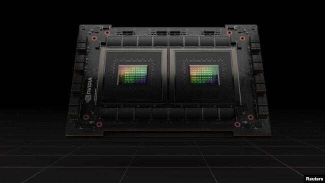 The Nvidia's new Grace CPU Superchip unveiled at the chipmaker's AI developer conference is seen in this undated handout image obtained by Reuters. (Nvidia/Handout via REUTERS) 