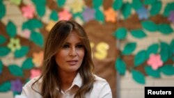 La primera dama de EE.UU., Melania Trump, visitó McAllen, Texas, el 21 de junio de 2018.