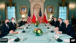 Встреча Энтони Блинкена с министром иностранных дел Польши Збигневом Рау, 4 февраля 2022 г. 