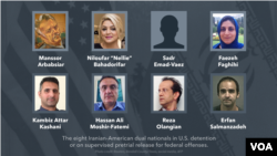 امریکی وفاقی جرائم میں ملوث زیر حراست یا زیر نگرانی دوہری شہریت رکھنے والے آٹھ ایرانی امریکی