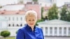 Lithuanian President Dalia Grybauskaite at the presidential palace in Vilnius, July 4, 2014. (Vera Undritz/VOA)