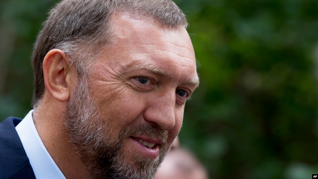 FILE - Russian metals magnate Oleg Deripaska attends Independence Day celebrations at Spaso House, the residence of the American Ambassador, in Moscow, Russia, July 2, 2015.