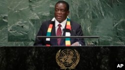 UMnu. Emmerson Mnangagwa ukhuluma emhlanganweni weUnited Nations General Assembly eNew York kwele Melika.