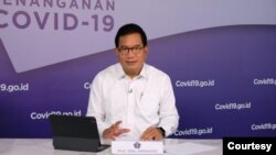 Juru bicara Satgas Penanganan Covid-19 Prof Wiku Adisasmito dalam telekonferensi pers di Graha BNPB, Jakarta. (Foto:BNPB)