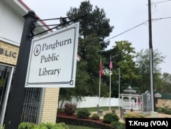 Many Americans still have poor broadband access, including the residents of Pangburn, Arkansas, which has a population of about 600 people. The town's public library is seen Oct. 14, 2018.