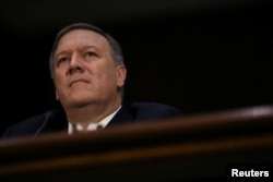 Mike Pompeo testifies before a Senate Intelligence hearing on his nomination of to be become director of the CIA in Washington, Jan. 12, 2017.