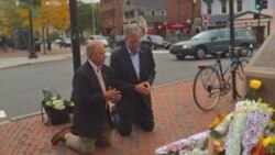 Joseph Milano and Jeb Bush at the King Bhumibol Adulyadei Square Cambridge, MA