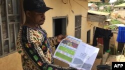 Serge Romuald, souscripteur Mida attentait des financements pour son projet, Yaoundé, Cameroun, 26 avril 2018. (VOA/Jules Ntap)