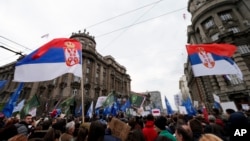 "Protest protiv diktature" ispred zgrade Vlade Srbije (AP Photo/Darko Vojinovic)