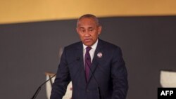 Le président de la CAF, Ahmad Ahmad, lors January 21, 2020 lors d'une rencontre au Caire, Egypte, le 21 janvier 2020.
