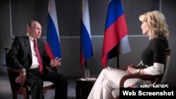 Rusiya prezidenti Vladimir Putin ABŞ-ın NBC teleşirkətinin jurnalisti Meqan Kelli ilə müsahibə zamanı