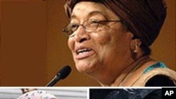 President Barack Obama, who won 2009 Peace Prize, saluted this year’s winners, Liberian President Ellen Johnson Sirleaf (top), Yemeni women’s rights activist Tawakkul Karman (L), and Liberian peace activist Leymah Gbowee (R), October 7, 2011.