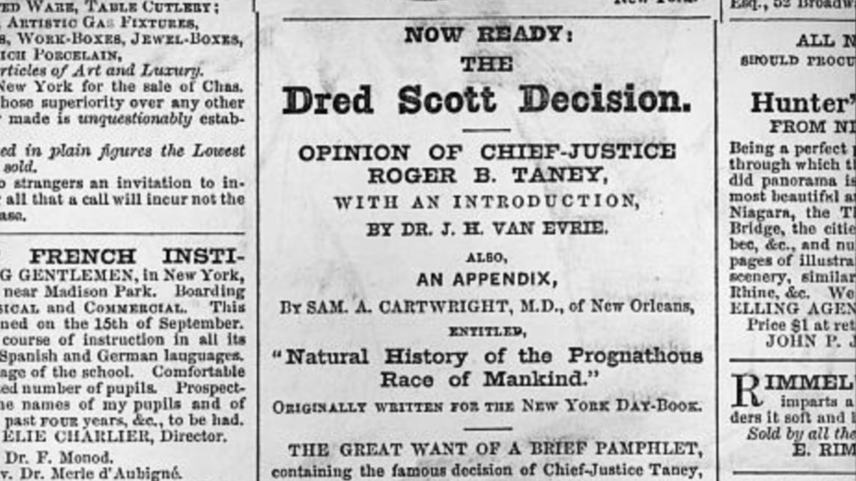 Dred Scott Ruling Opens the Whole Country to Slavery