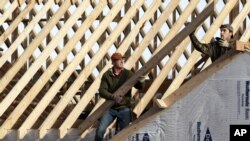 A new home is constructed in Pepper Pike, Ohio, Dec. 6, 2012.