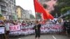 ရန်ကုန်၊ မန္တလေးနဲ့ မြို့ကြီးတချို့က လျှပ်တပြက် ဆန္ဒပြမှုများ