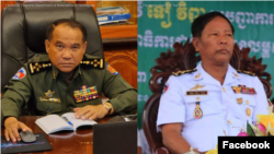 Mỹ áp đặt chế tài lên chỉ huy trưởng hải quân Camphuchia, Tea Vinh (phải) và ông Chau Phirun, Tổng cục trưởng Tổng cục Dịch vụ Kỹ thuật và Vật liệu thuộc Bộ Quốc phòng về những hành vi tham nhũng.