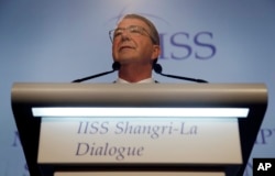 U.S. Defense Secretary Ash Carter delivers a speech titled "Meeting Asia's Complex Security Challenges" at the 15th International Institute for Strategic Studies Shangri-la Dialogue, or IISS, Asia Security Summit, in Singapore, June 4, 2016.
