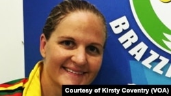 FILE: Kirsty Coventry at the 2015 All Africa Games in Congo, Brazaville, where she won 3 gold medals and a bronze.