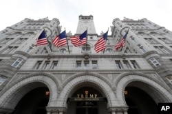 FILE - The Trump International Hotel at 1100 Pennsylvania Ave. NW, in Washington, Dec. 21, 2016.