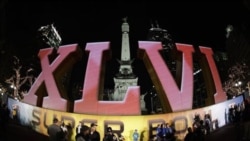 Monument Circle in Indianapolis, Indiana. The Super Bowl will be played Sunday at the indoor Lucas Oil Stadium.