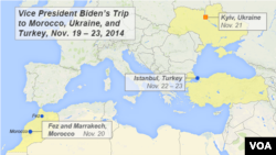 Vice President Joe Biden, Nov. 19, oversea itinerary.