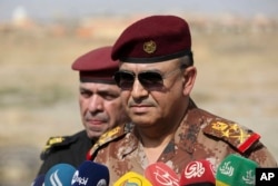 The Commander of the Joint Military Operation Commander, Army Lt. Gen. Talib Shaghati, called on Iraqis fighting for the Islamic State group in Mosul to surrender, Oct. 19, 2016.