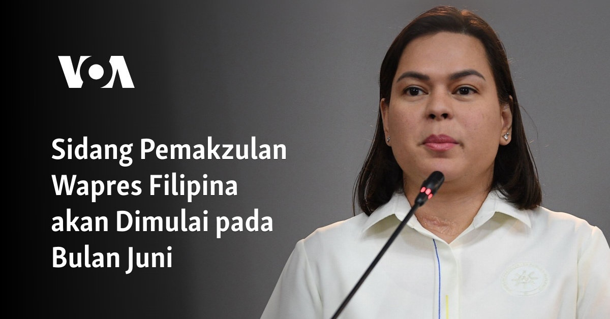 Sidang Pemakzulan Wapres Filipina akan Dimulai pada Bulan Juni