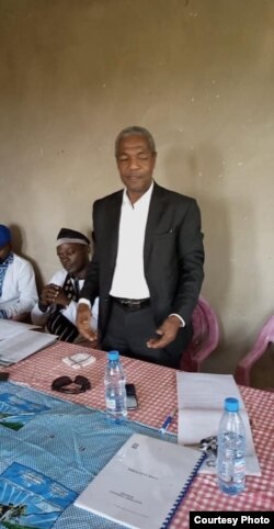 Sa Majesté Paul Marie Biloa Effa lors d’une assise du MRC dans le département du Mbam et Inoubou, à Yaoundé. (Crédit photo/MRC)
