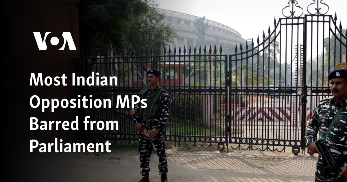 Most Indian Opposition MPs Barred from Parliament