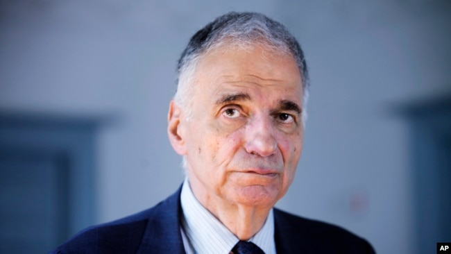FILE - Former independent presidential candidate Ralph Nader poses in Washington, Aug. 20, 2009.